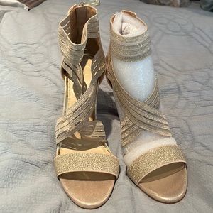 Ladies gold metallic sandals